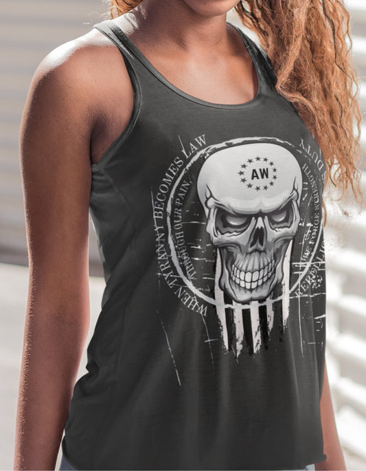 Fearless & Fierce: Skull Warrior Women’s Tri Rocker Tank