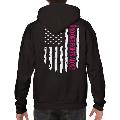 No One Fights Alone – Men’s Breast Cancer Awareness Hoodie by American Warrior