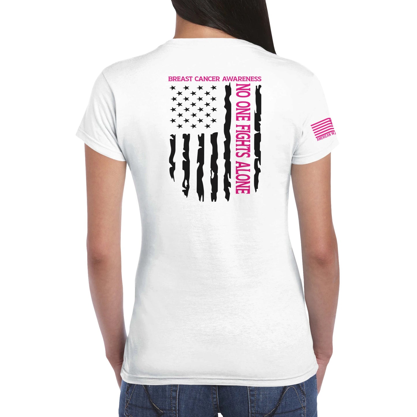 Limited Edition Women’s T-Shirt – No One Fights Alone (Breast Cancer Awareness)
