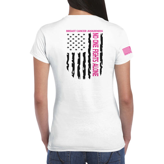 Limited Edition Women’s T-Shirt – No One Fights Alone (Breast Cancer Awareness)