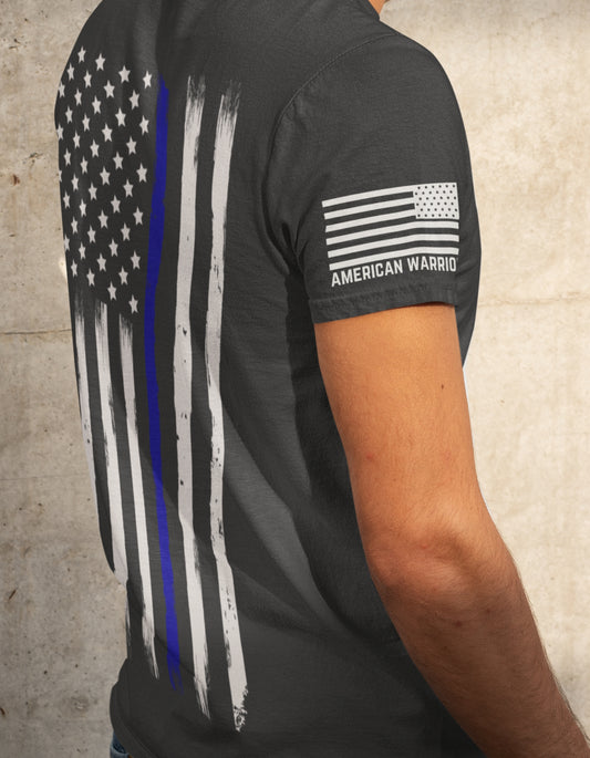 Men's Shirts - T-Shirts - First Responder Thin Blue Line T-Shirts