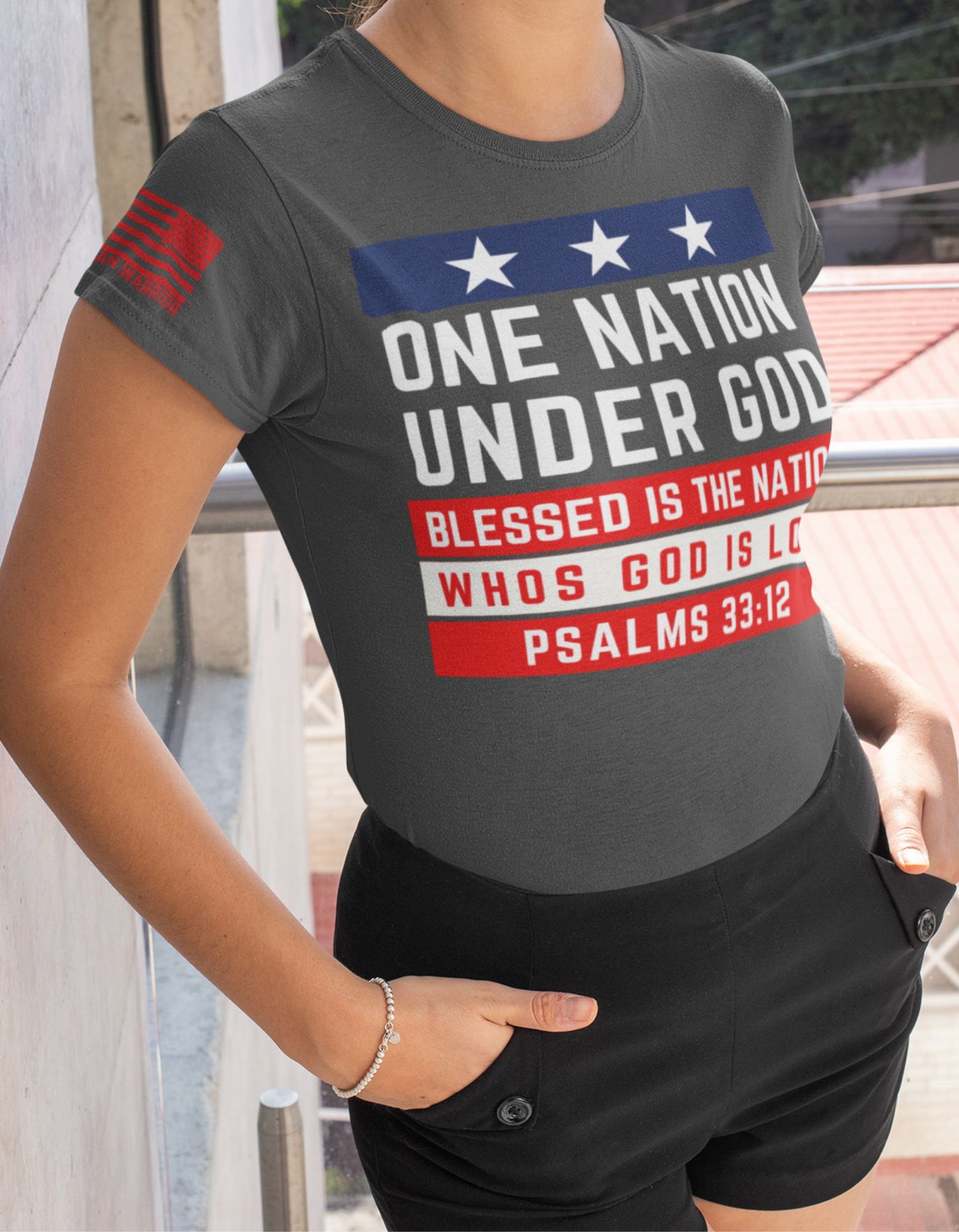 Women's Shirt's One Nation Under God Faith Colored T-Shirt