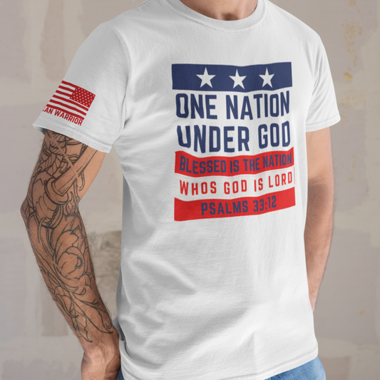 Patriotic “One Nation Under God” Tee – Wear Your Faith & Freedom White T-Shirt