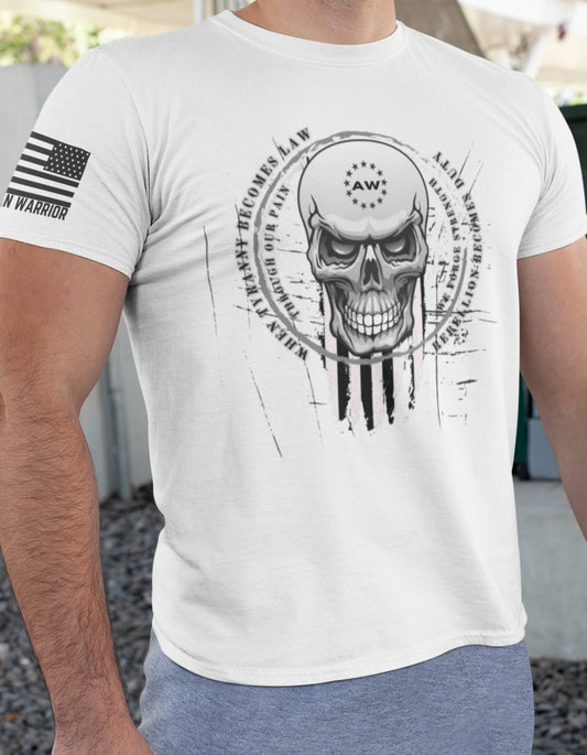 Skull Warrior White T-Shirt – Stand Proud, Stand Strong