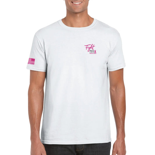 American Warrior Men’s T-Shirt – Breast Cancer Awareness “No One Fights Alone”