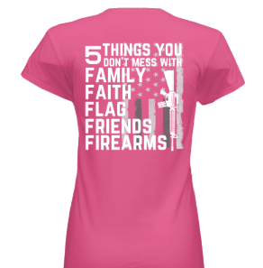 Women's Shirts - T- Shirts -  5 Things You Don't Mess With Women's Patriotic T-Shirts