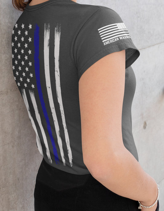 Women's Shirts - T-Shirts - First Responder Thin Blue Line T-Shirts