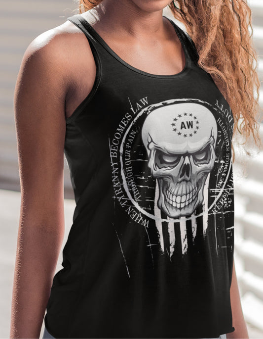 Fearless & Fierce: Skull Warrior Women’s Tri Rocker Tank