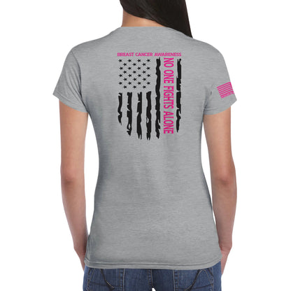 Limited Edition Women’s T-Shirt – No One Fights Alone (Breast Cancer Awareness)